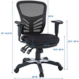 Raffia Mesh Office Chair in Black
