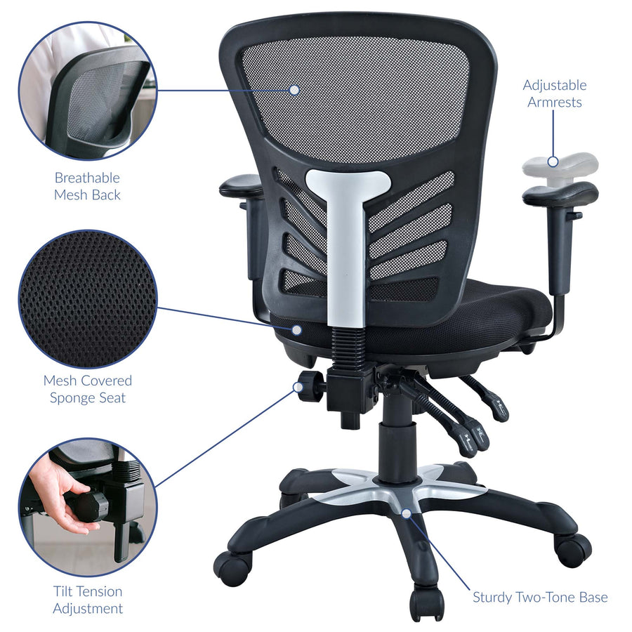 Raffia Mesh Office Chair in Black