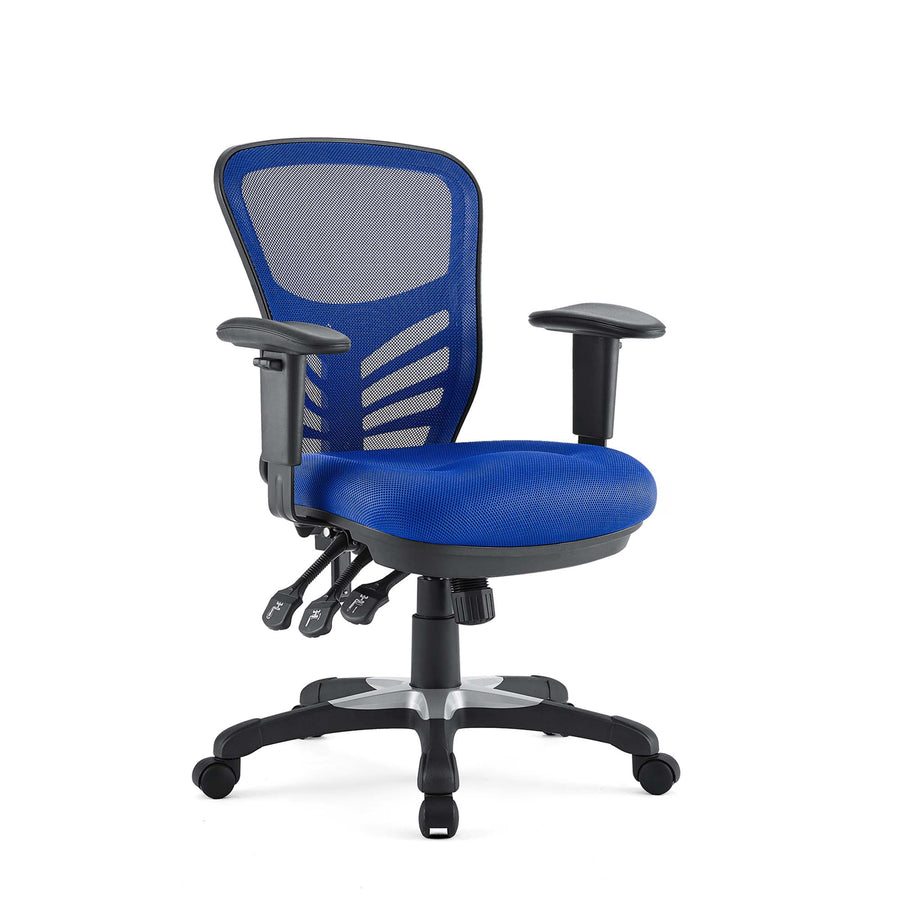 Raffia Mesh Office Chair in Blue