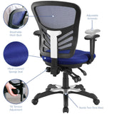 Raffia Mesh Office Chair in Blue