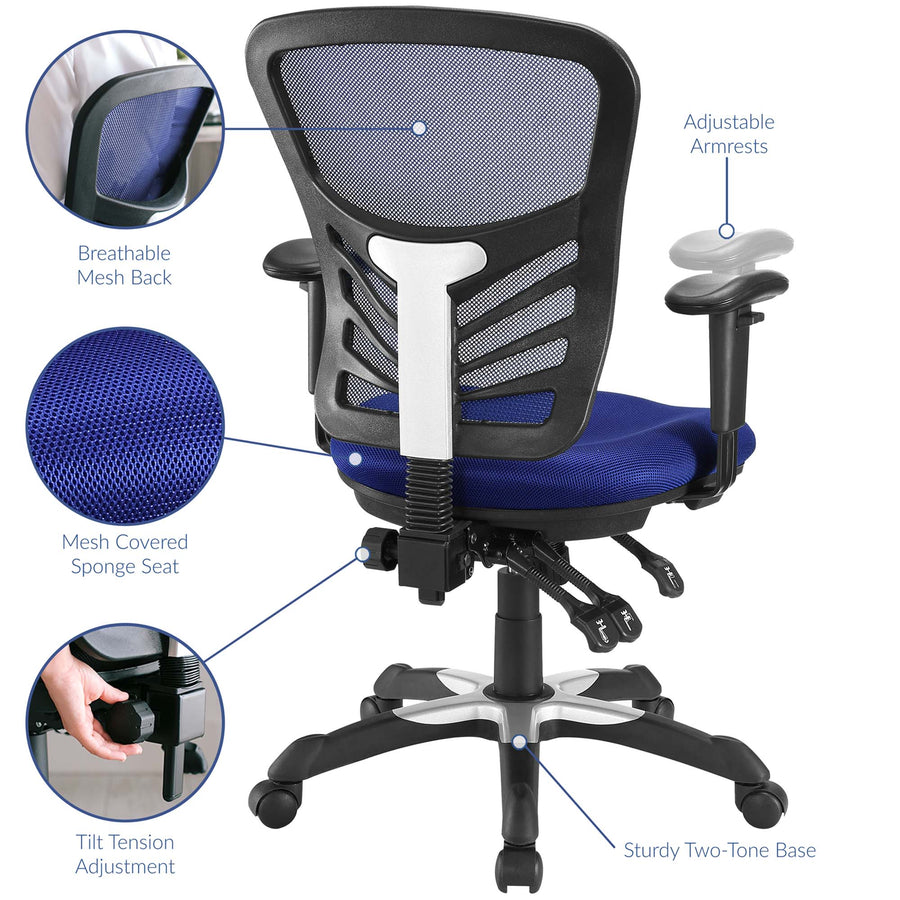 Raffia Mesh Office Chair in Blue