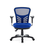 Raffia Mesh Office Chair in Blue