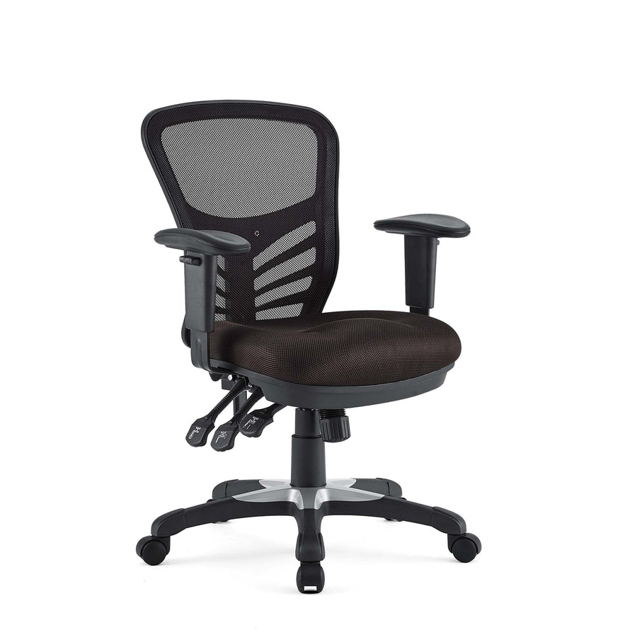 Raffia Mesh Office Chair in Brown