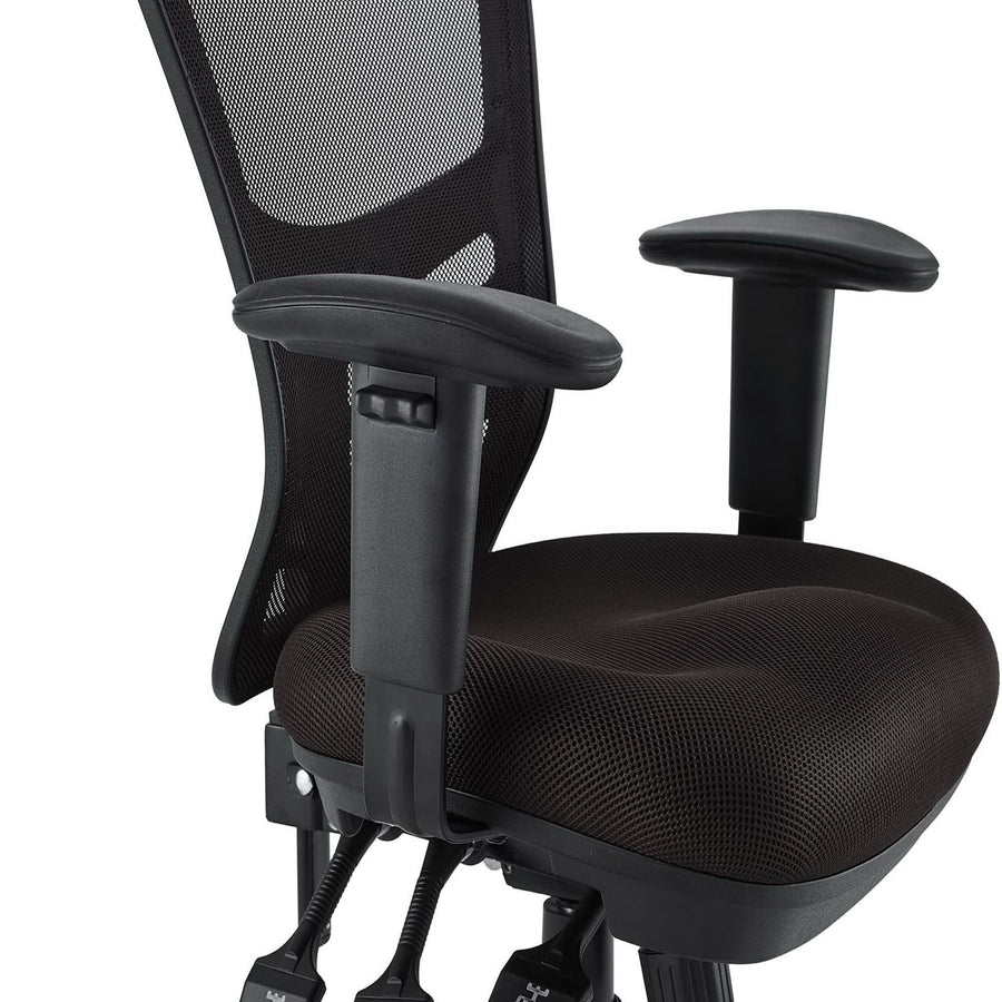 Raffia Mesh Office Chair in Brown