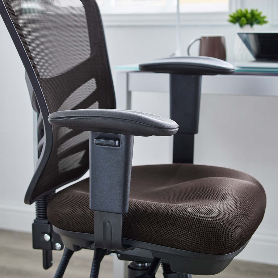 Raffia Mesh Office Chair in Brown