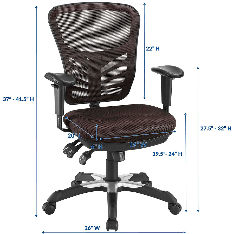 Raffia Mesh Office Chair in Brown