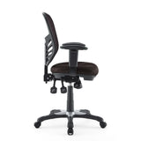 Raffia Mesh Office Chair in Brown