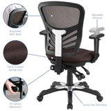 Raffia Mesh Office Chair in Brown