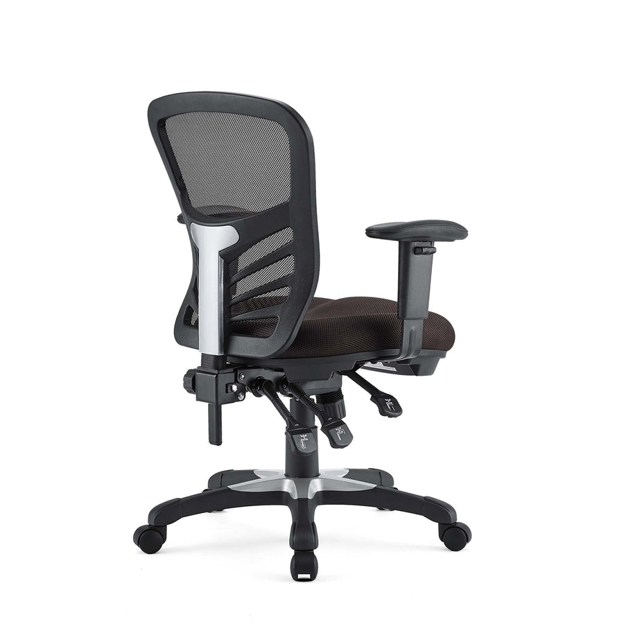 Raffia Mesh Office Chair in Brown