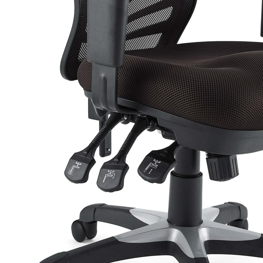 Raffia Mesh Office Chair in Brown