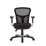 Raffia Mesh Office Chair in Brown