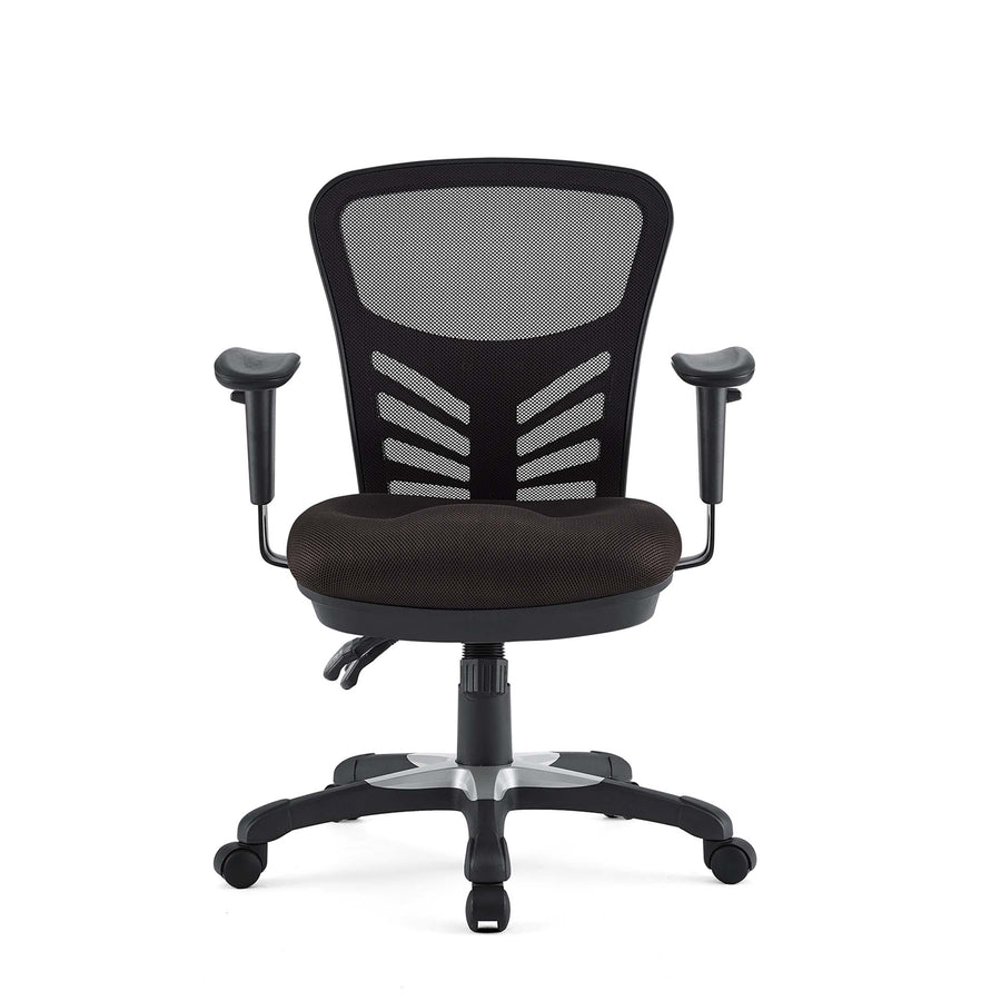 Raffia Mesh Office Chair in Brown