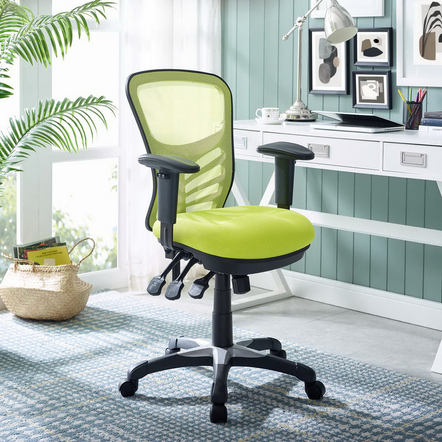 Raffia Mesh Office Chair in Green