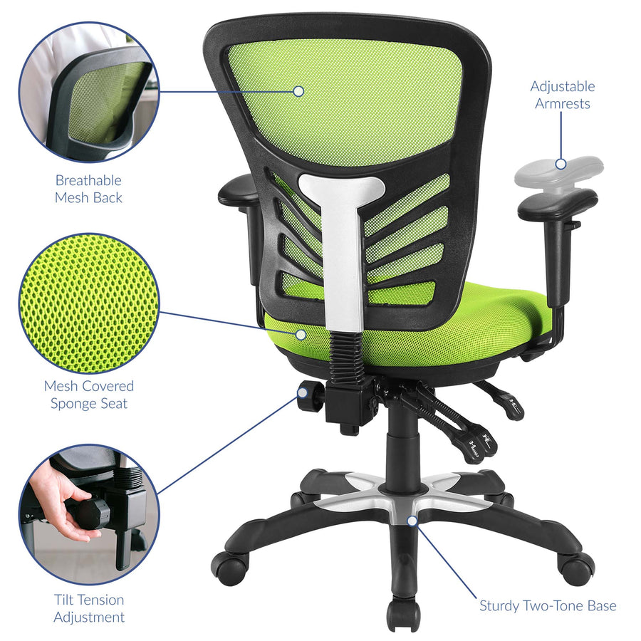 Raffia Mesh Office Chair in Green