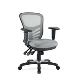Raffia Mesh Office Chair in Gray