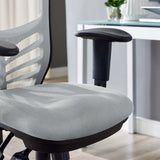 Raffia Mesh Office Chair in Gray