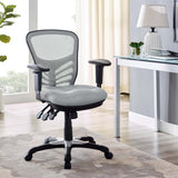 Raffia Mesh Office Chair in Gray