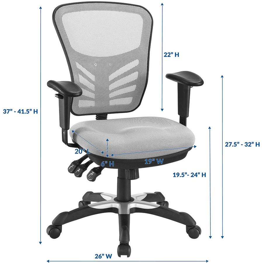 Raffia Mesh Office Chair in Gray