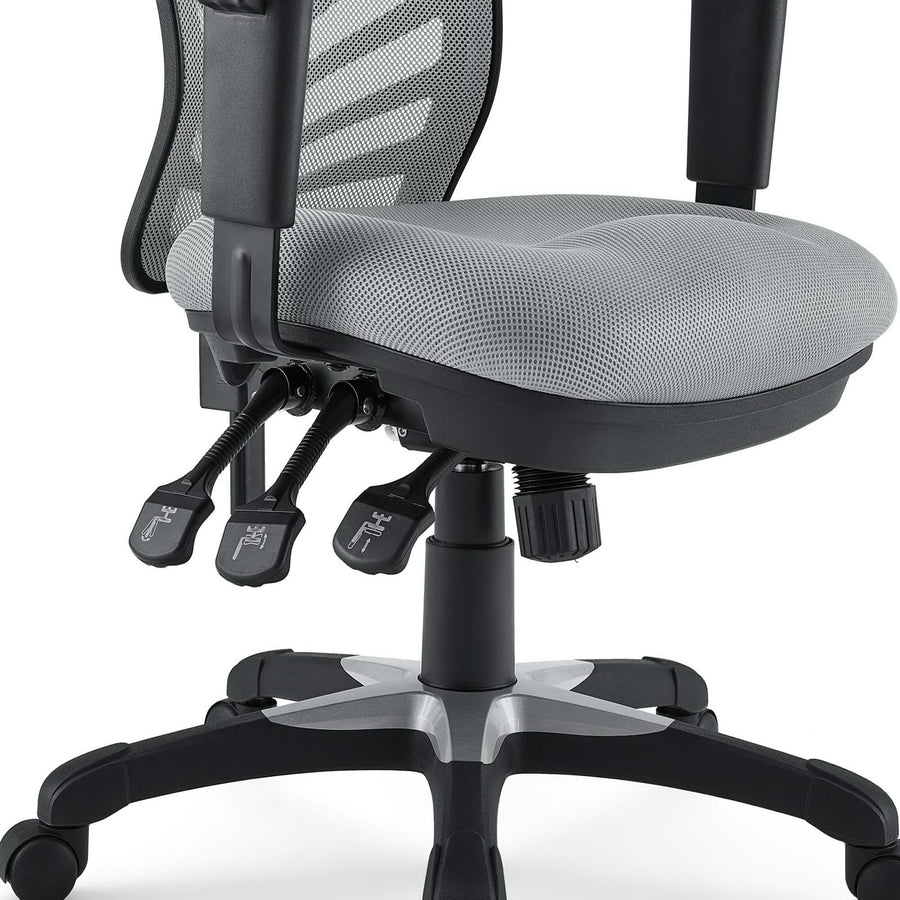 Raffia Mesh Office Chair in Gray