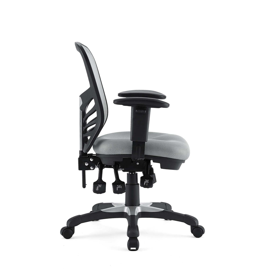 Raffia Mesh Office Chair in Gray