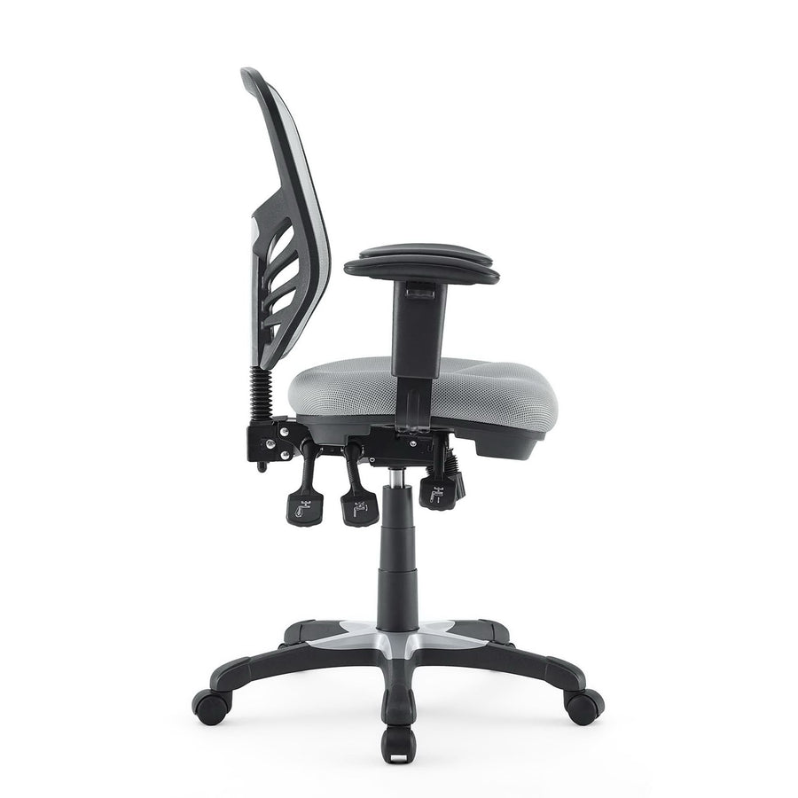 Raffia Mesh Office Chair in Gray