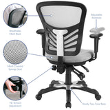 Raffia Mesh Office Chair in Gray