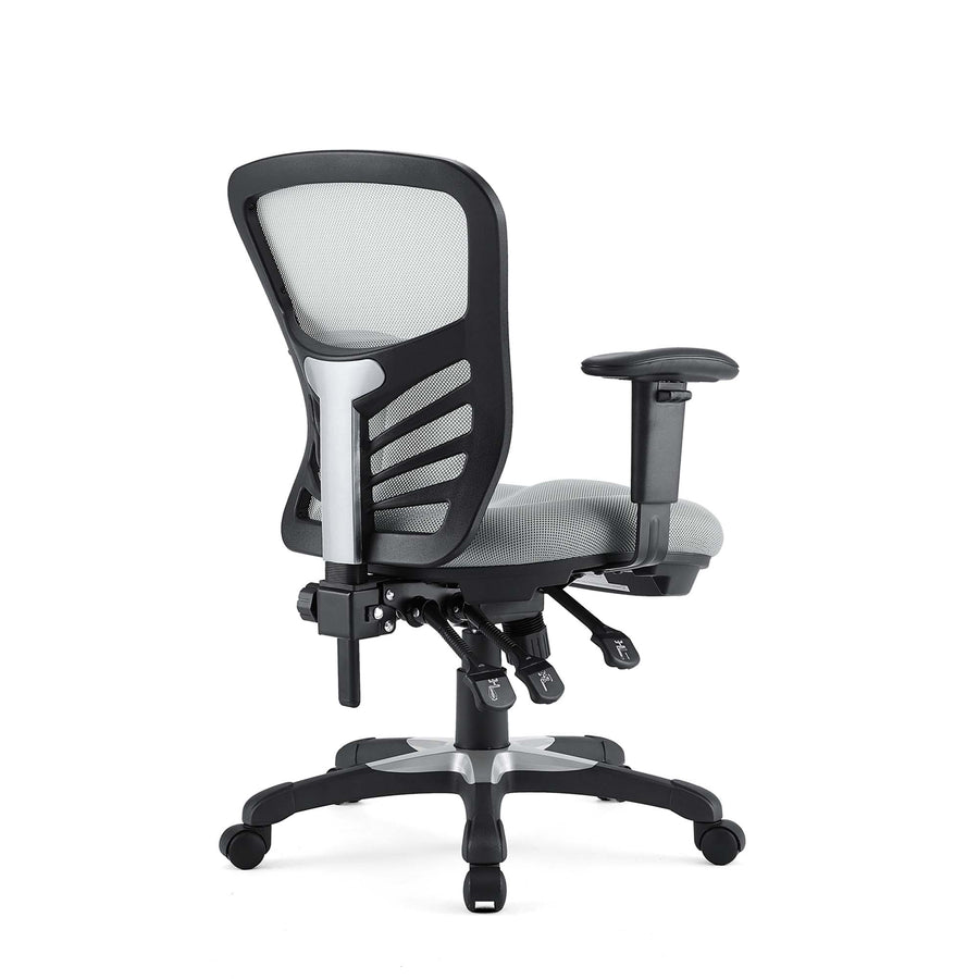 Raffia Mesh Office Chair in Gray