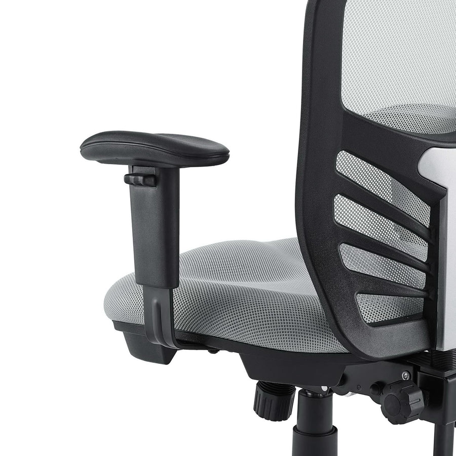 Raffia Mesh Office Chair in Gray