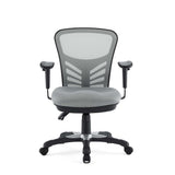 Raffia Mesh Office Chair in Gray