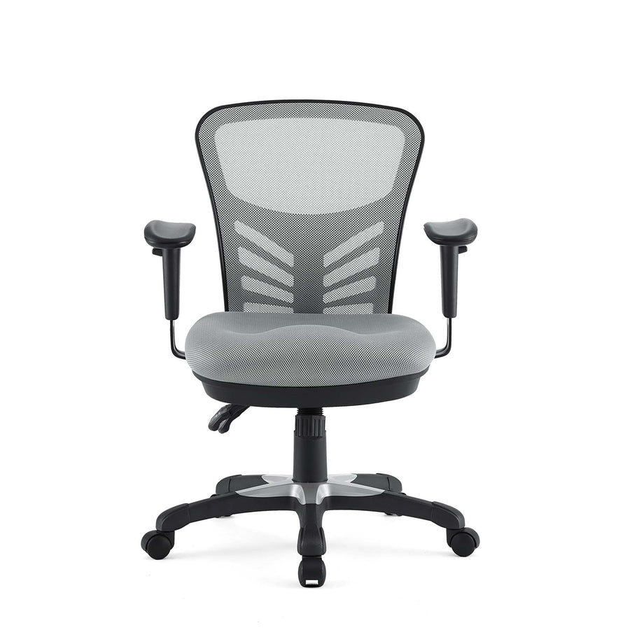 Raffia Mesh Office Chair in Gray