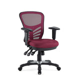 Raffia Mesh Office Chair in Red