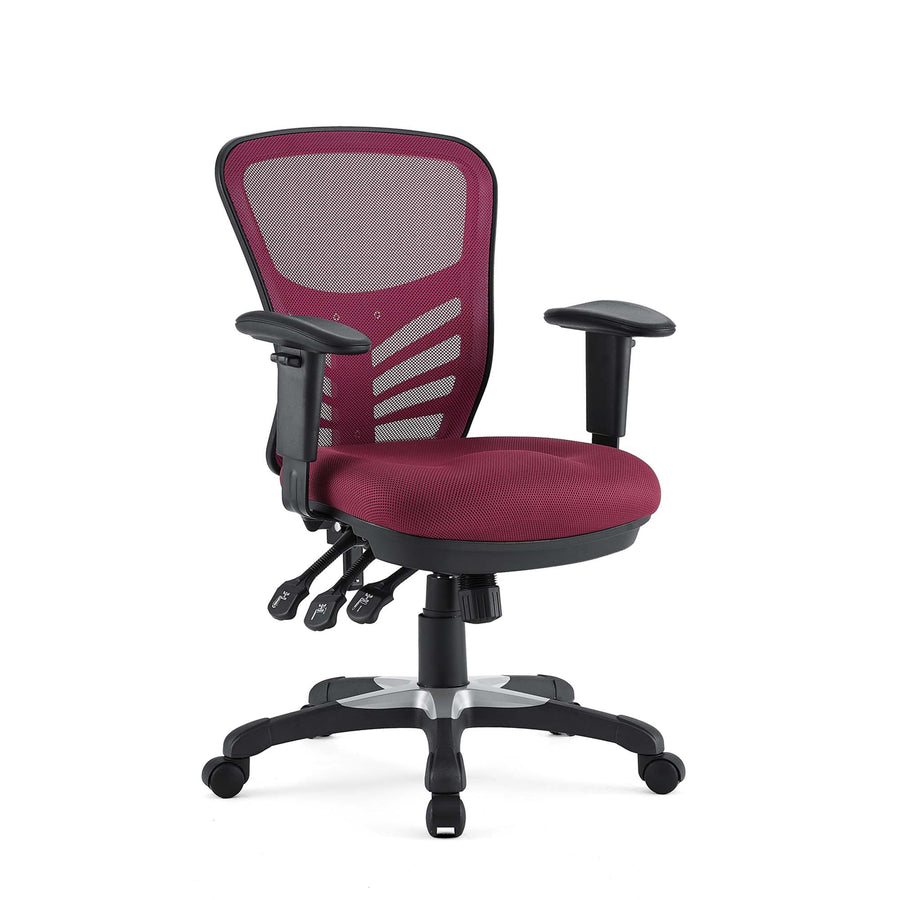 Raffia Mesh Office Chair in Red