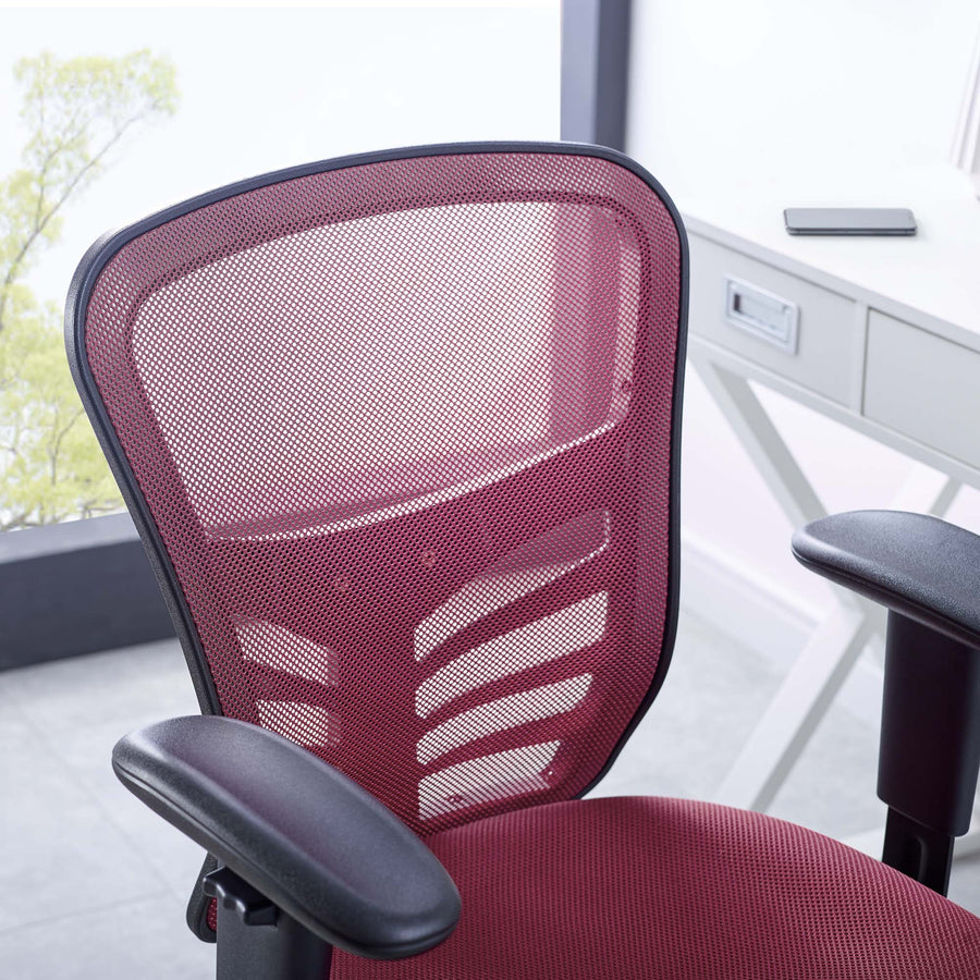 Raffia Mesh Office Chair in Red