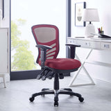 Raffia Mesh Office Chair in Red
