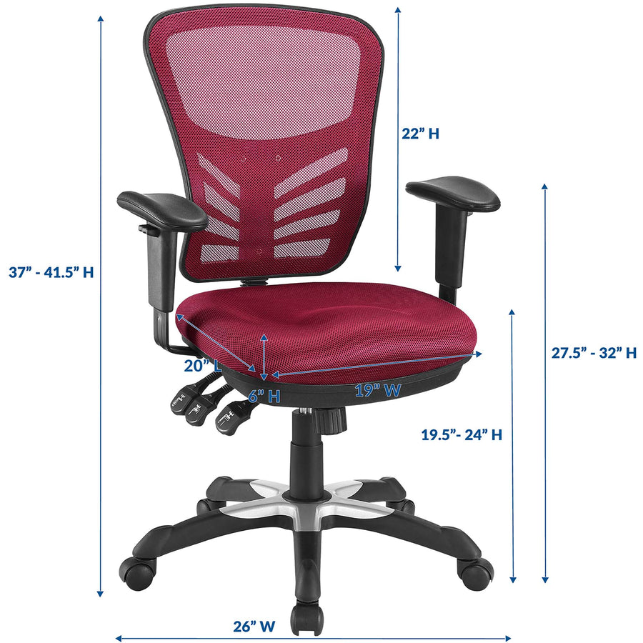 Raffia Mesh Office Chair in Red
