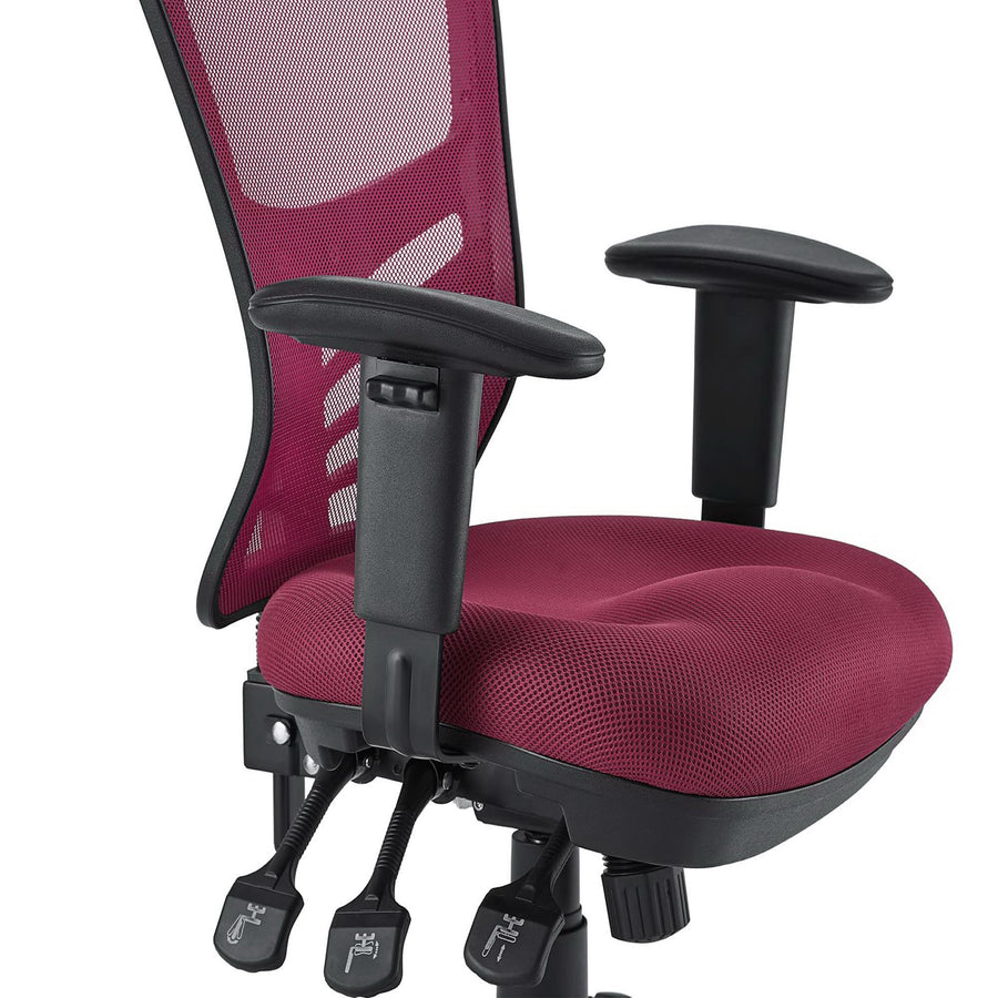 Raffia Mesh Office Chair in Red