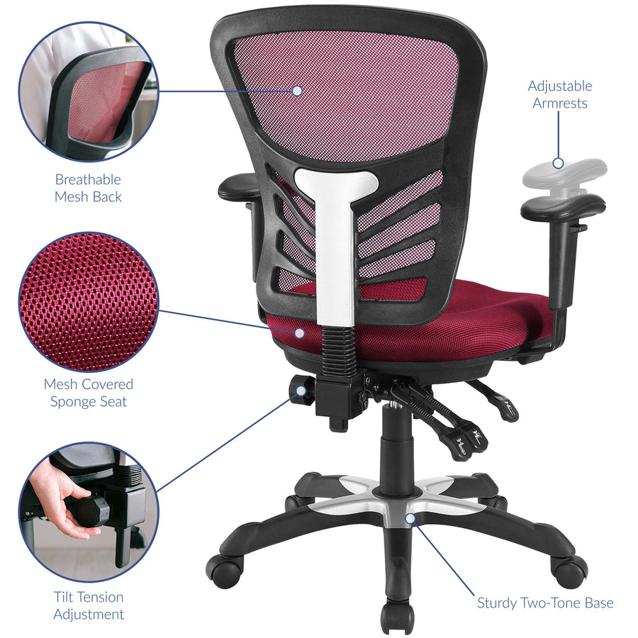 Raffia Mesh Office Chair in Red