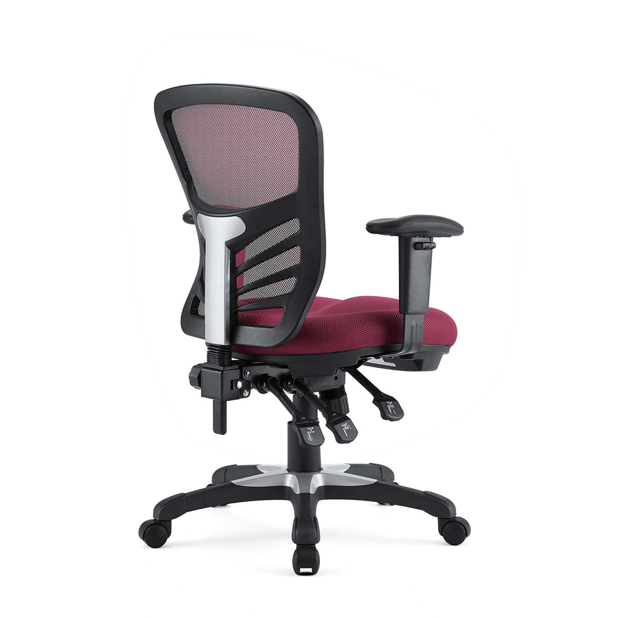 Raffia Mesh Office Chair in Red