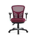 Raffia Mesh Office Chair in Red
