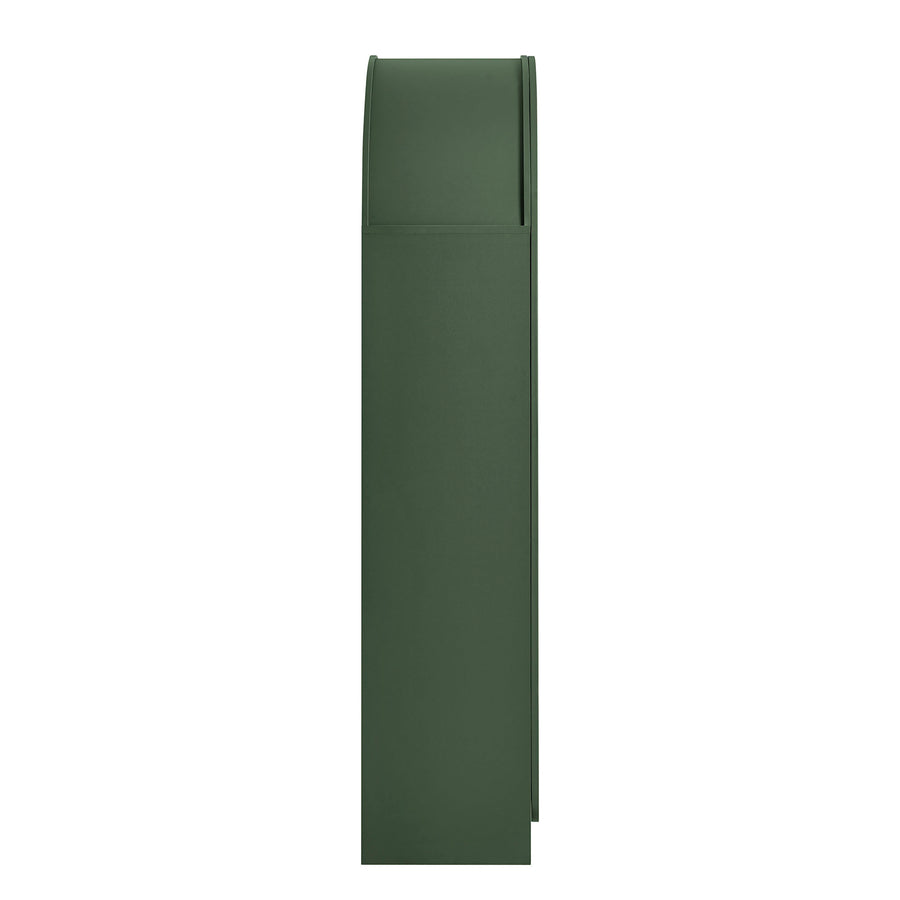 Hugo 78 Inch Fluted and Scalloped Arched Storage Cabinet in Hunter Green