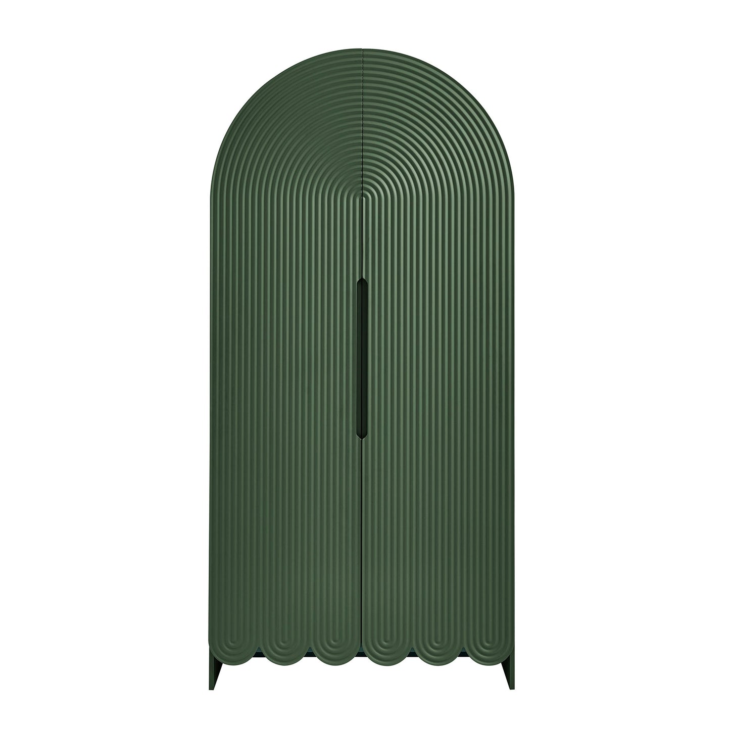 Dahlia 78 Inch Fluted and Scalloped Arched Storage Cabinet by Furniture for America