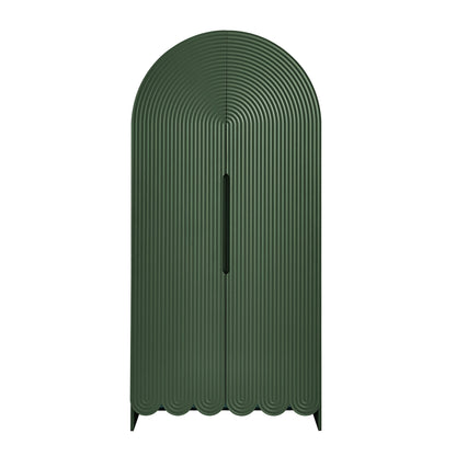 Dahlia 78 Inch Fluted and Scalloped Arched Storage Cabinet by Furniture for America