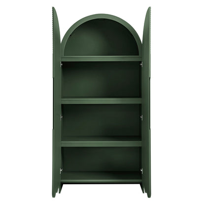 Dahlia 78 Inch Fluted and Scalloped Arched Storage Cabinet by Furniture for America
