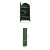 Hugo 78 Inch Fluted and Scalloped Arched Storage Cabinet in Hunter Green
