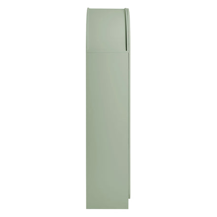 Dahlia 78 Inch Fluted and Scalloped Arched Storage Cabinet in Sage