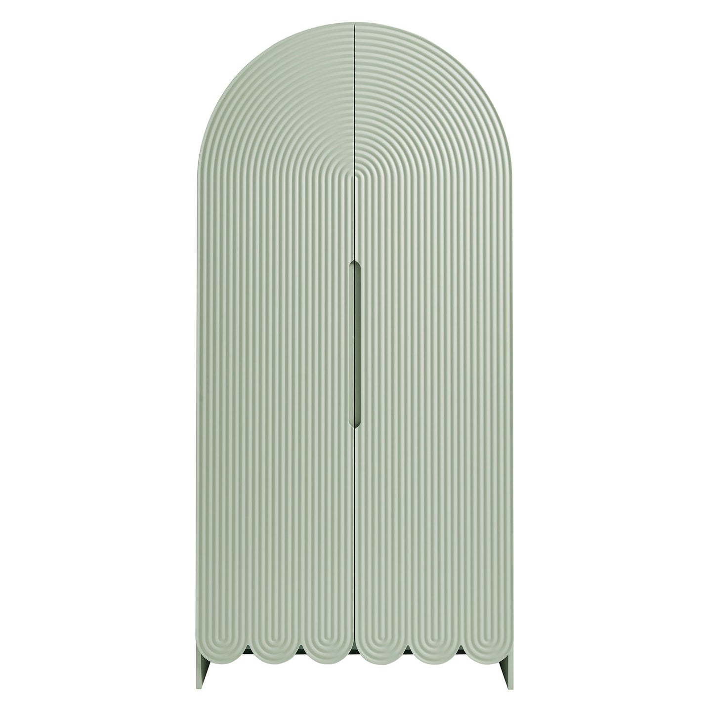 Dahlia 78 Inch Fluted and Scalloped Arched Storage Cabinet by Furniture for America