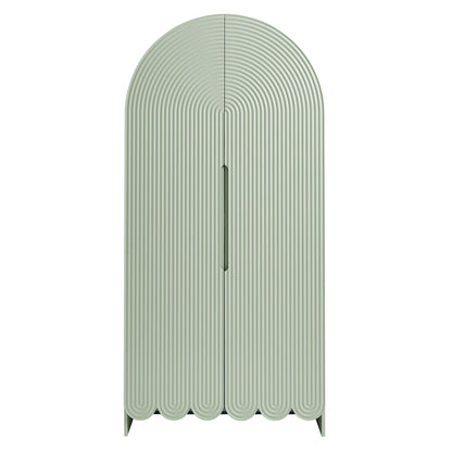 Dahlia 78 Inch Fluted and Scalloped Arched Storage Cabinet by Furniture for America