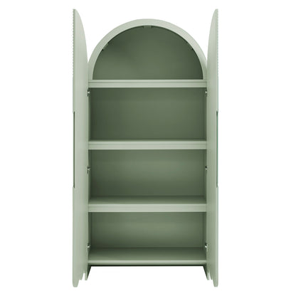Dahlia 78 Inch Fluted and Scalloped Arched Storage Cabinet by Furniture for America