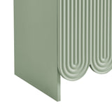 Hugo 78 Inch Fluted and Scalloped Arched Storage Cabinet in Sage