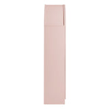 Hugo 78 Inch Fluted and Scalloped Arched Storage Cabinet in Soft Pink